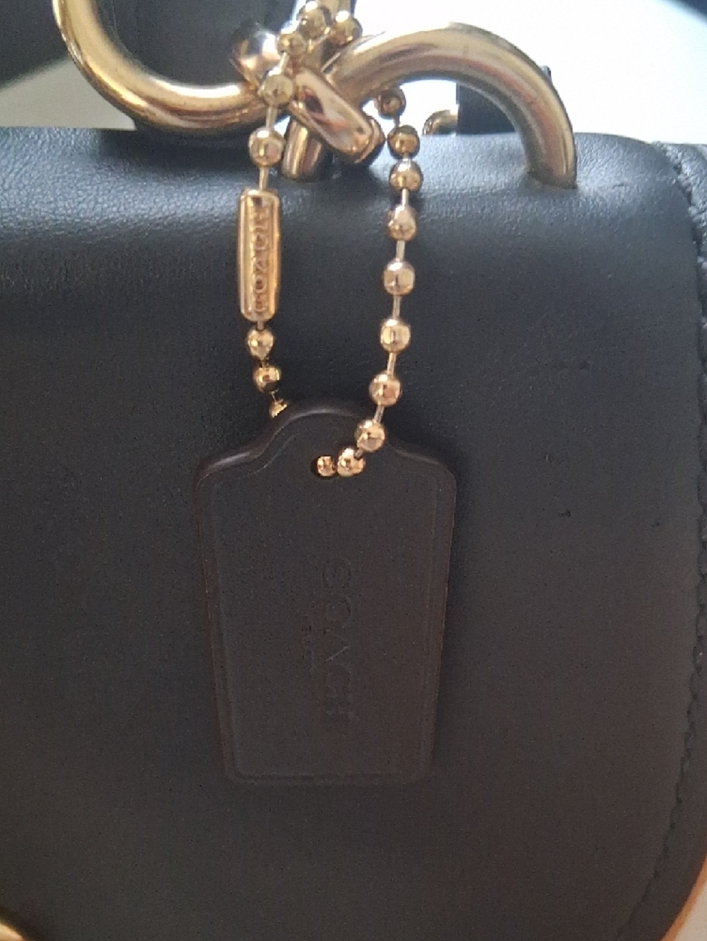 Coach Faye Leather & Suede Crossbody — NAVY BLUE & TAN - Picture 13 of 16